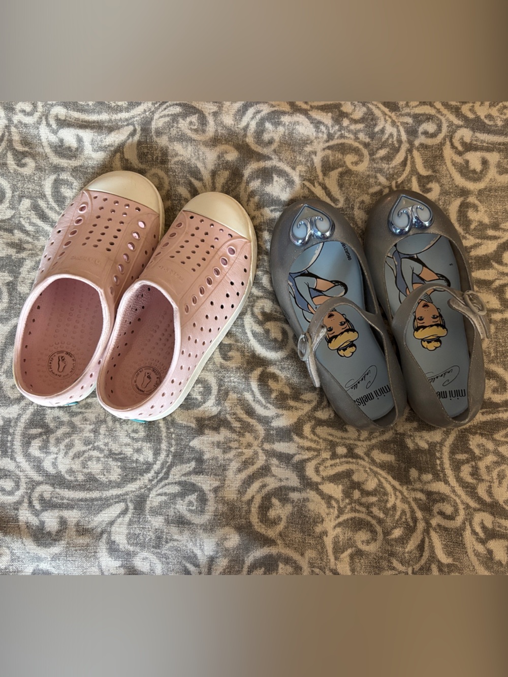 Native Kids Pink Slip-On Sandals and Mini Melissa Cinderella Flats